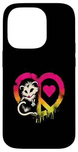 Peace Love And Opossum – Vintage Peace Symbol Opossum Lover Hülle für iPhone 14 Pro von Retro Peace Love And Apparel Gifts