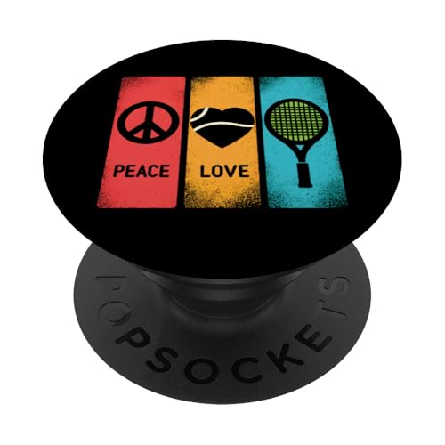 Peace Love And Tennis – Vintage Peace Symbol Tennis Lover PopSockets Klebender PopGrip von Retro Peace Love And Apparel Gifts