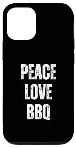 Lustiger sarkastischer Humor-Grill mit Aufschrift "Peace Love And BBQ" Hülle für iPhone 12/12 Pro von Retro Peace Love And Gifts