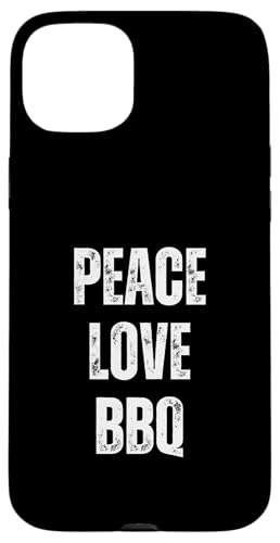 Lustiger sarkastischer Humor-Grill mit Aufschrift "Peace Love And BBQ" Hülle für iPhone 15 Plus von Retro Peace Love And Gifts