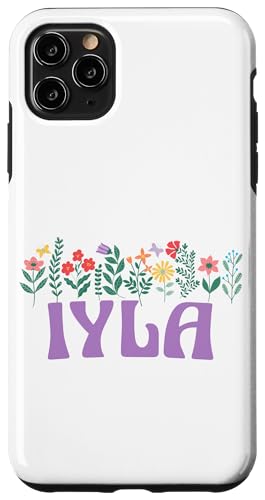 Hülle für iPhone 11 Pro Max Wildflower Floral Iyla Vorname Muttertag Frauen von Retro Personalized Girl Name Tees