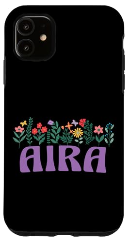 Hülle für iPhone 11 Wildflower Floral AIRA Vorname Muttertag Frauen von Retro Personalized Girl Name Tees