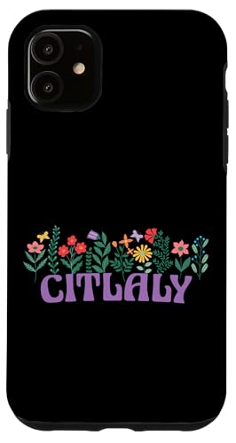 Hülle für iPhone 11 Wildflower Floral CITLALY Vorname Muttertag Frauen von Retro Personalized Girl Name Tees