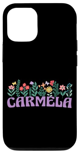 Hülle für iPhone 12/12 Pro Wildblume Floral CARMELA Vorname Muttertag Frauen von Retro Personalized Girl Name Tees