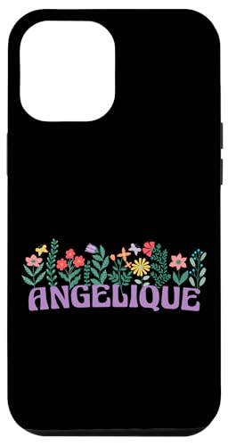 Hülle für iPhone 12 Pro Max Wildflower Floral Angelique Vorname Muttertag Frauen von Retro Personalized Girl Name Tees