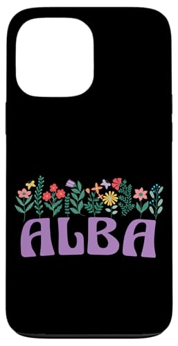 Hülle für iPhone 13 Pro Max Wildblume Floral ALBA Vorname Muttertag Frauen von Retro Personalized Girl Name Tees