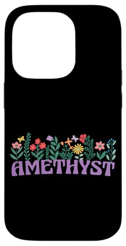 Hülle für iPhone 14 Pro Wildflower Floral Amethyst Vorname Muttertag Damen von Retro Personalized Girl Name Tees