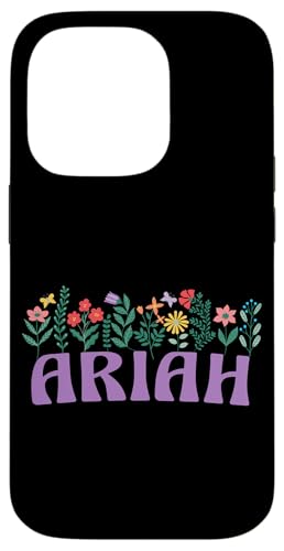 Hülle für iPhone 14 Pro Wildflower Floral Ariah Vorname Muttertag Frauen von Retro Personalized Girl Name Tees