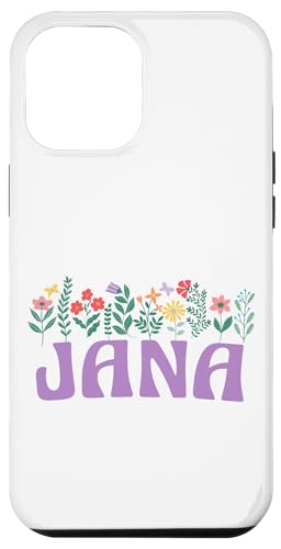 Hülle für iPhone 15 Plus Wildflower Floral JANA Vorname Muttertag Damen von Retro Personalized Girl Name Tees