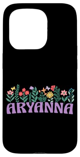 Hülle für iPhone 15 Pro Wildflower Floral ARYANNA Vorname Muttertag Frauen von Retro Personalized Girl Name Tees