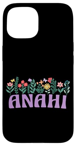 Hülle für iPhone 15 Wildflower Floral Anahi Vorname Muttertag Frauen von Retro Personalized Girl Name Tees