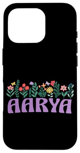 Hülle für iPhone 16 Pro Wildflower Floral AARYA Vorname Muttertag Frauen von Retro Personalized Girl Name Tees