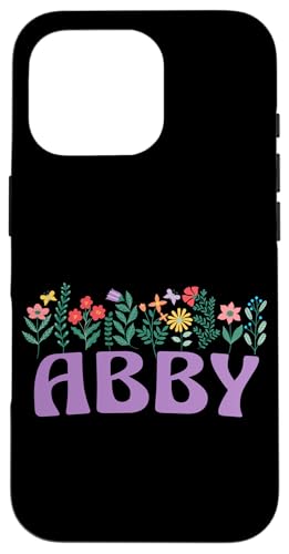 Hülle für iPhone 16 Pro Wildflower Floral ABBY Vorname Muttertag Damen von Retro Personalized Girl Name Tees