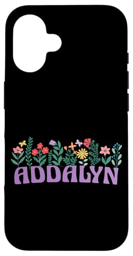 Hülle für iPhone 16 Wildflower Floral ADDALYN Vorname Muttertag Frauen von Retro Personalized Girl Name Tees