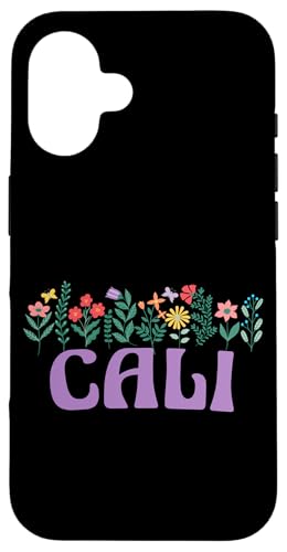 Hülle für iPhone 16 Wildflower Floral Cali Vorname Muttertag Frauen von Retro Personalized Girl Name Tees