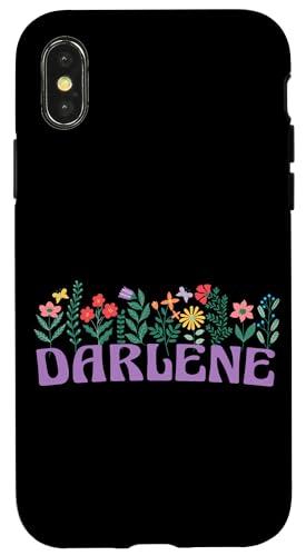 Hülle für iPhone X/XS Wildflower Floral Darlene Vorname Muttertag Damen von Retro Personalized Girl Name Tees