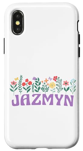 Hülle für iPhone X/XS Wildflower Floral JAZMYN Vorname Muttertag Frauen von Retro Personalized Girl Name Tees