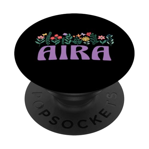 Wildflower Floral AIRA Vorname Muttertag Frauen PopSockets Klebender PopGrip von Retro Personalized Girl Name Tees