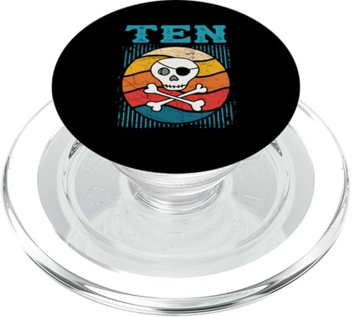 10 Jahre altes Shirt 10. Geburtstag Piratenparty Jungen Mädchen Kinder PopSockets PopGrip für MagSafe von Retro Pirate Birthday Apparel Boys Girls