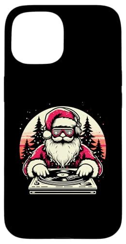 Weihnachtsmann DJ – Vintage Weihnachten Plattenspieler Liebhaber Hülle für iPhone 15 von Retro Santa Claus Gifts For Christmas Lovers