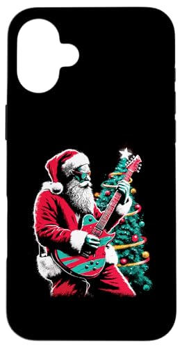 Weihnachtsmann Rockstar - Weihnachtsmann-Gitarrist im Vintage-Stil Hülle für iPhone 16 Plus von Retro Santa Claus Gifts For Christmas Lovers