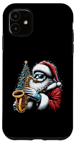 Weihnachtsmann Saxophon - Vintage Weihnachtskostüm Liebhaber Hülle für iPhone 11 von Retro Santa Claus Gifts For Christmas Lovers