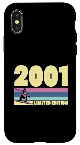 Hülle für iPhone X/XS 2001 Birth Year Limited Edition Snowboard Thema Geburtstag von Retro Snowboarding Themed Birthday Party Supplies