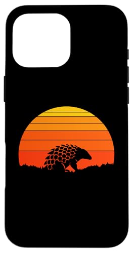 Hülle für iPhone 16 Pro Max Pangolin Retro Sonnenuntergang Natur Tierliebhaber von Retro Spirit Animal Apparel Gifts