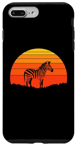 Hülle für iPhone 7 Plus/8 Plus Zebra Retro Sonnenuntergang Natur Tierliebhaber von Retro Spirit Animal Apparel Gifts