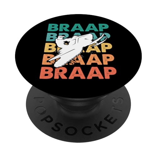 Braap Schneemobil Lustiges Schneemobil-Drosselklappen-Grafik PopSockets Klebender PopGrip von Retro Style Outdoor Snowmobiling Gear and Merch