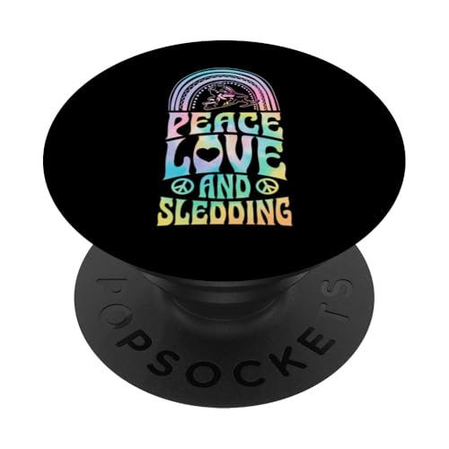 Peace Love And Rodding Snowmobiling Bohemian Rainbow PopSockets Klebender PopGrip von Retro Style Outdoor Snowmobiling Gear and Merch