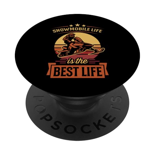 Schneemobil Life Is The Best Life PopSockets Klebender PopGrip von Retro Style Outdoor Snowmobiling Gear and Merch