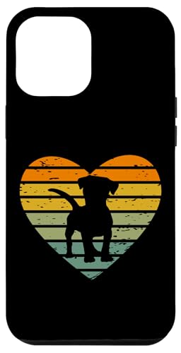 Hülle für iPhone 12 Pro Max Ich liebe Hündchen Hunde Welpe Welpenliebe Hundewelpen von Retro Tier Silhouetten für jung und alt