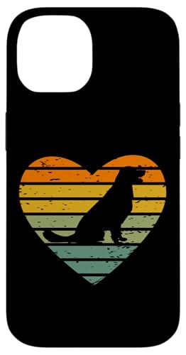 Hülle für iPhone 14 Ich liebe Hunde Hundeliebe Hunderasse Labrador Retriever von Retro Tier Silhouetten für jung und alt