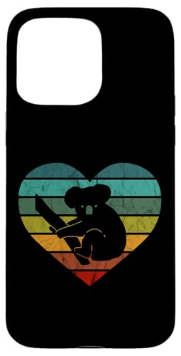 Hülle für iPhone 15 Pro Max Ich liebe Koalabären Baum Wald Herz Wildnis Australien Koala von Retro Tier Silhouetten für jung und alt