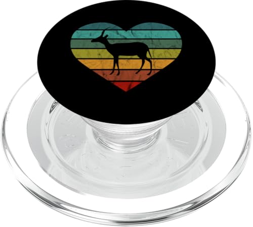 Ich liebe Antilopen Afrika Herz Wildnis Serengeti Gazelle PopSockets PopGrip für MagSafe von Retro Tier Silhouetten für jung und alt