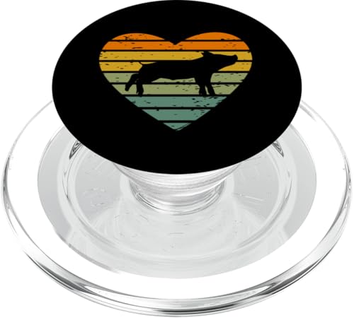 Ich liebe Ferkel Kleines Schwein Ferkelfan Retro Schweinchen PopSockets PopGrip für MagSafe von Retro Tier Silhouetten für jung und alt