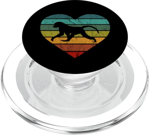 Ich liebe Paviane in Afrika Wildnis Serengeti Safari Affe PopSockets PopGrip für MagSafe von Retro Tier Silhouetten für jung und alt