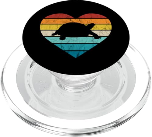 Ich liebe Schildkröte im Meer Aquarium Ozean Meerestier PopSockets PopGrip für MagSafe von Retro Tier Silhouetten für jung und alt