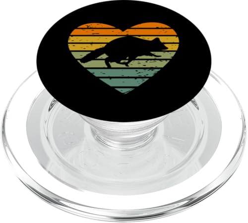 Ich liebe Waschbären Vintage Waschbärfan Niedlicher Waschbär PopSockets PopGrip für MagSafe von Retro Tier Silhouetten für jung und alt