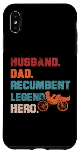 Hülle für iPhone XS Max Husband Dad Recumbent Legend Hero Bent Bike Dreirad von Retro Trike Laid-Back Cyclist Father's Day Design