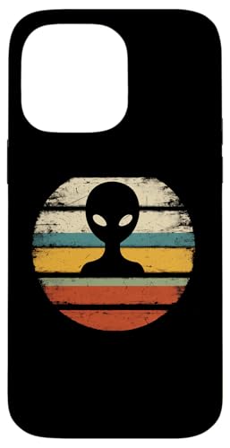 Hülle für iPhone 14 Pro Max Lustiges Alien-Liebes-Raumschiff mit Sonnenuntergang im Vintage-Retro-Stil von Retro Vintage Alien UFO Designs