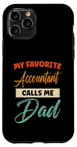 Hülle für iPhone 11 Pro Mein Lieblings-Buchhalter nennt mich Papa Lustiger Sohn Vater von Retro Vintage Father Quote Novelty Apparel