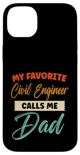 Hülle für iPhone 14 Plus Mein Lieblingsbauingenieur nennt mich Papa Lustiger Sohn Vater von Retro Vintage Father Quote Novelty Apparel