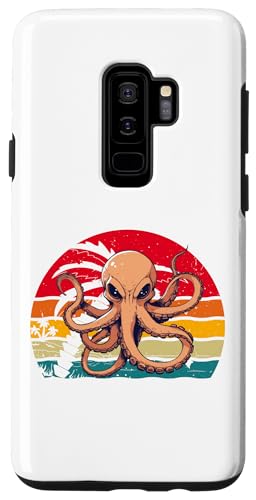 Hülle für Galaxy S9+ Retro Vintage Octopus Sonnenuntergang Meer Tier Meeresfrüchte Männer Liebhaber von Retro Vintage Octopus Design Tee sea animals Lover
