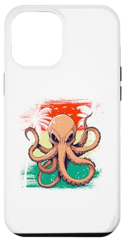 Hülle für iPhone 13 Pro Max Retro Vintage Octopus Sonnenuntergang Meer Tier Meeresfrüchte Männer Liebhaber von Retro Vintage Octopus Design Tee sea animals Lover
