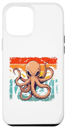 Hülle für iPhone 15 Plus Retro Vintage Octopus Sonnenuntergang Meer Tier Meeresfrüchte Männer Liebhaber von Retro Vintage Octopus Design Tee sea animals Lover