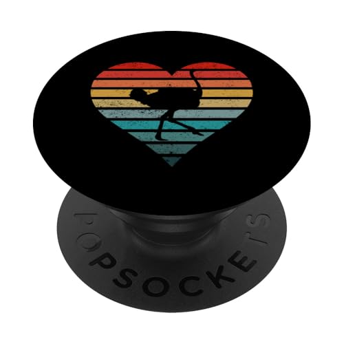 Herz Ich liebe Strauß Ostrich Straußenfarm Straußenliebhaber PopSockets mit austauschbarem PopGrip von Retro Vintage Tier Silhouetten für Jung und Alt