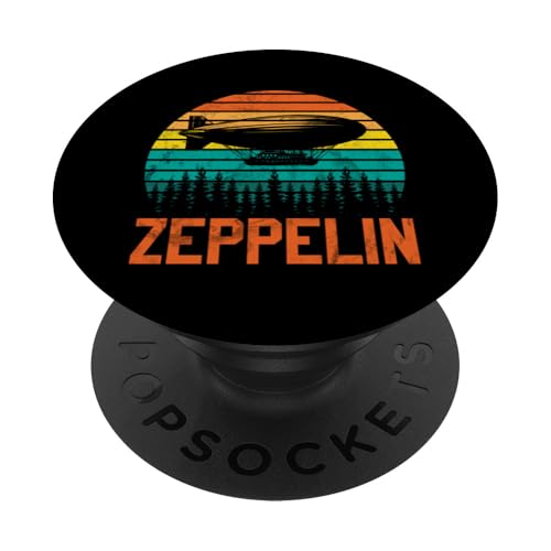 Retro Zeppelin 70er 80er Jahre Dirigible Luftschiff Zepelin Zepplin PopSockets Klebender PopGrip von Retro Vintage Zeppelin Dirigible Airship Tee