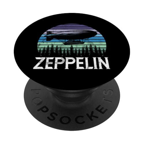 Retro Zeppelin 70er 80er Jahre Dirigible Luftschiff Zepelin Zepplin PopSockets Klebender PopGrip von Retro Vintage Zeppelin Dirigible Airship Tee